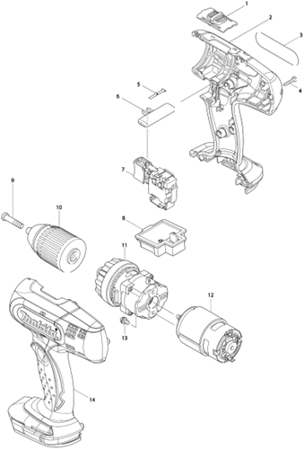 Boîtier d'accessoires Makita pour bdf453 - 187363-2 - 187363-2