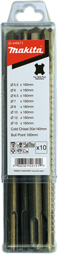 Makita accessoires jeu de forets et burins 10 pièces - d-44971 d-44971