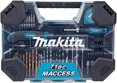 Makita accessoires jeu de forets et d'embouts de tournevis 71 pièces - e-22589