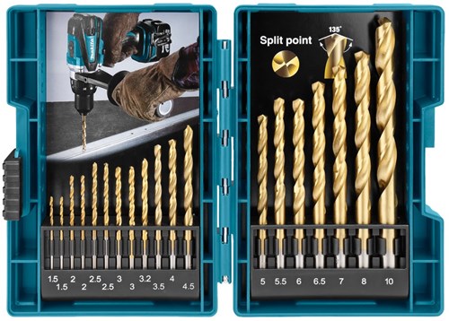 Makita accessoires jeu de forets hss-tin 19pcs - d-67527 - d-67527