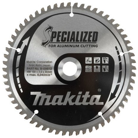 Accessoires Makita lame de scie circulaire aluminium 160x20x2,4 60t 0g - b-09553