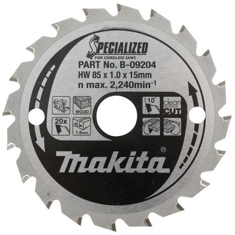 Accessoires Makita lame de scie circulaire bois 165x20x1,6 40t 18g - b-09248