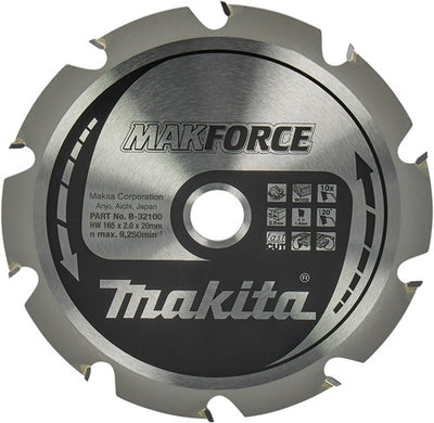 Accessoires Makita lame de scie circulaire bois 165x20x2.0 10t 20g - b-32100