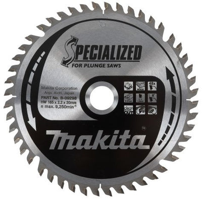 Accessoires Makita lame de scie circulaire bois 165x20x2,2 48t 8g - b-33015