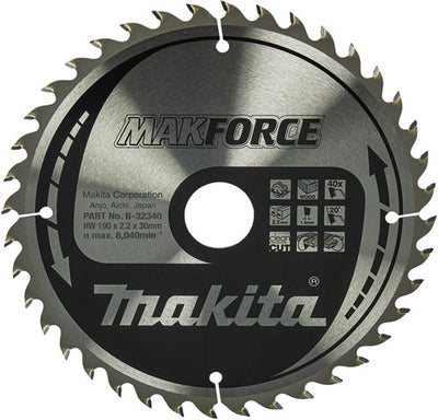 Accessoires Makita lame de scie circulaire | bois | 190x30x2,2 40t 20g - b-32340