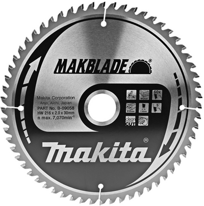 Accessoires Makita lame de scie circulaire bois 216x30x2,1 60t - b-09058