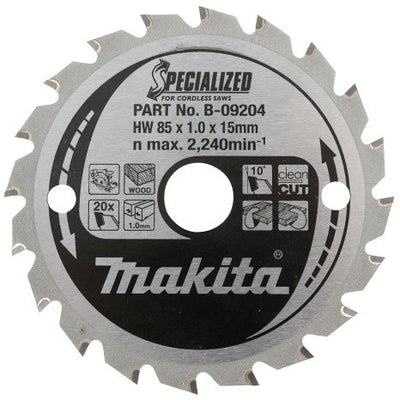 Accessoires Makita lame de scie circulaire bois 85x15x1,0 20t 10g - b-16885