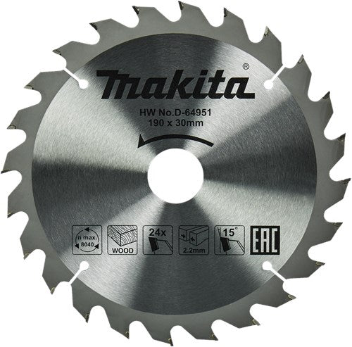 Accessoires Makita lame de scie circulaire bois | standard, 190x30x2,2 t24 15g - d-64951 - d-64951