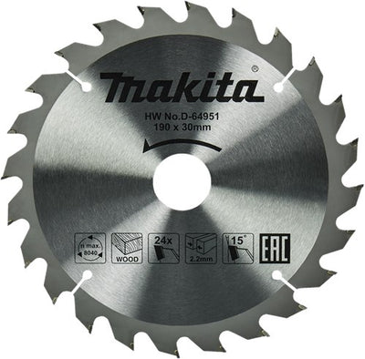 Accessoires Makita lame de scie circulaire bois | standard, 190x30x2,2 t24 15g - d-64951 - d-64951