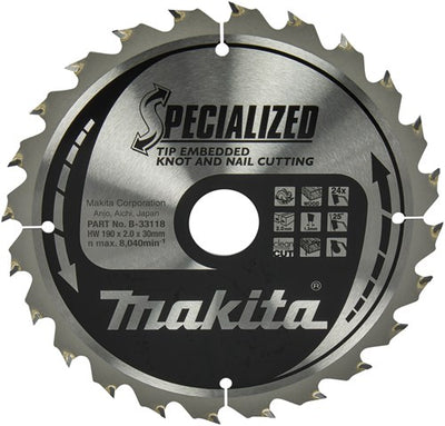 Accessoires Makita lame de scie circulaire | bois | pointe 190x30x2.0 24t 23g - b-33118