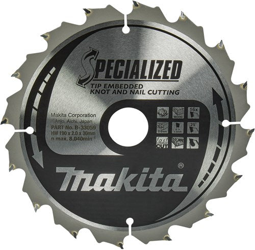 Accessoires Makita lame de scie circulaire | bois | pointe 190x30x2.016t 23g - b-33059