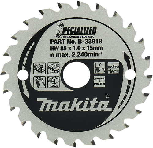 Accessoires Makita lame de scie circulaire stratifié | spécialisé 85x15x1.0 24t 7g - b-33819 b-33819