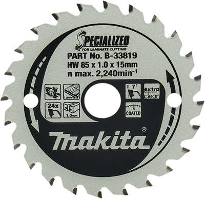 Accessoires Makita lame de scie circulaire stratifié | spécialisé 85x15x1.0 24t 7g - b-33819 b-33819