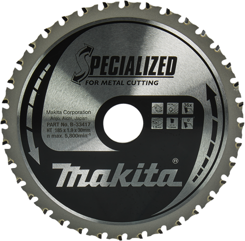 Accessoires Makita lame de scie circulaire acier | spécialisé 185x30x1.9 36t 0g - b-33417 b-33417