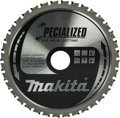 Accessoires Makita lame de scie circulaire acier | spécialisé 185x30x1.9 36t 0g - b-33417 b-33417