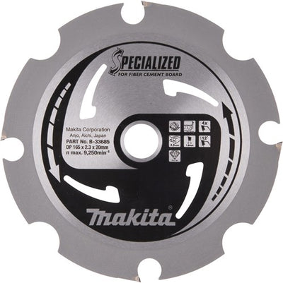Accessoires Makita lame de scie circulaire | panneau en fibrociment | pcd 165x20x2.3 4t 12g - b-33685