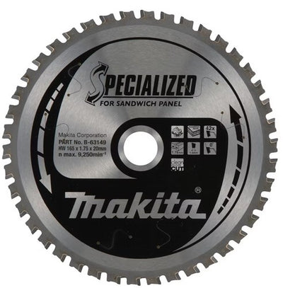 Accessoires Makita lame de scie circulaire | pour panneaux sandwich | 165x20x1,75mm | 42 dents - b-63149 - b-63149