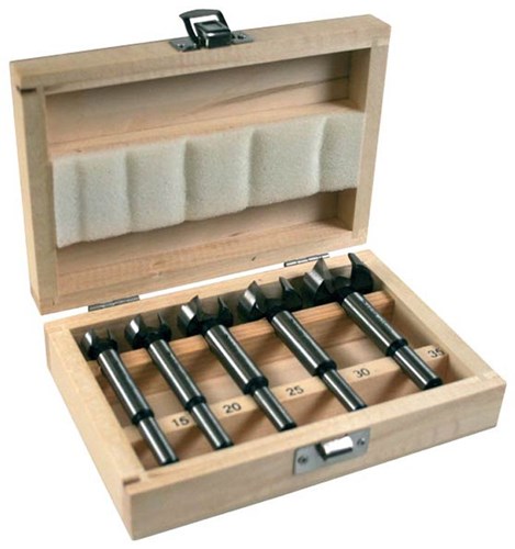 Makita accessoires d-47363 jeu de forets de charnière 5 pièces dans une cassette en bois - 15-35mm - d-47363