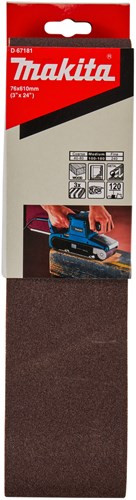 Accessoires Makita d-67181 | bande abrasive | rouge k120 | 76x610 | 3 pièces - d-67181