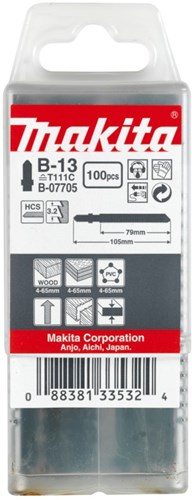 Accessoires Makita lame de scie sauteuse b13 - t111c | 100 pièces - b-07705