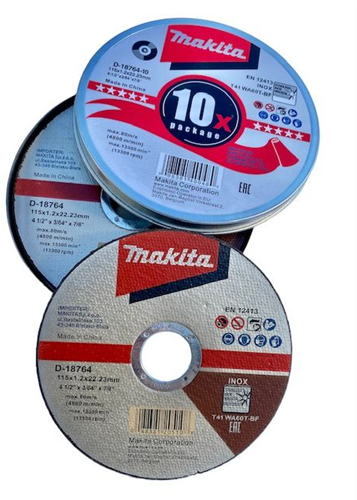 Accessoires Makita disque à tronçonner acier inoxydable 115mm | 10 pièces - d-18764-10