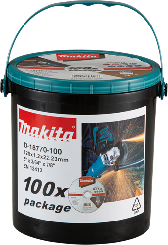 Makita accessoires disque à tronçonner acier inoxydable 125x22,23x1,2mm, 100 pièces - d-18770-100