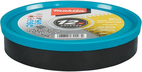Accessoires Makita disque à tronçonner acier inoxydable a60v 115x22,23x1,0mm - e-17114-12