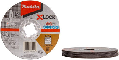 Accessoires Makita e-00418 | disque à tronçonner | x-verrouillage | 125x1,2x22,23 mm | acier inoxydable | 10 pièces - e-00418