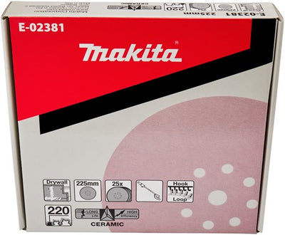 Accessoires Makita e-02381 | disque de ponçage | 225 mm | k220 | Velcro - e-02381