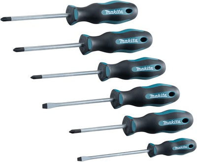 Jeu de tournevis Makita 6 pièces (sl4 sl5.5 ph1 ph2 pz1 pz2)