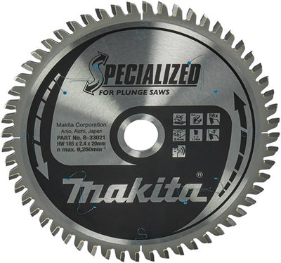 Accessoires Makita lame de scie plongeante | aluminium | 165x20x2.4 56t -3g - b-33021