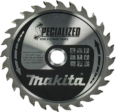 Accessoires Makita lame de scie plongeante | bois | 165x20x2.2 28t 23g - b-33009