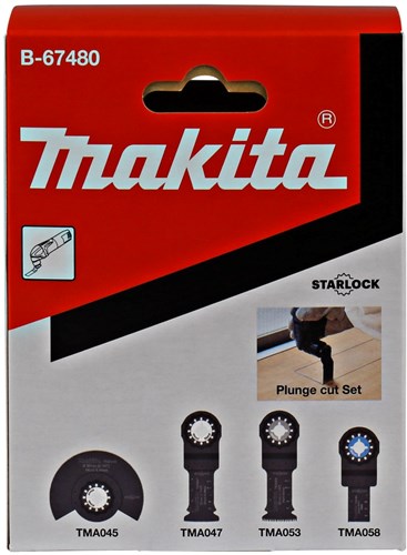 Makita accessoires ensemble de scie plongeante multi-outils 4 pièces starlock tma045, tma047, tma053, tma058 - b-67480