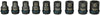 Imp Makita accessoires jeu de prises de courant acte noir, 1 2" 9 pièces - e-16570