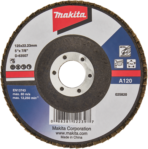 Makita accessoires disque de ponçage à lamelles 125mm a120 - d-63507 d-63507