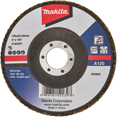 Makita accessoires disque de ponçage à lamelles 125mm a120 - d-63507 d-63507