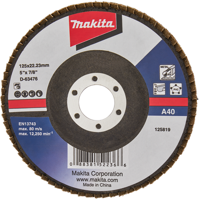 Makita accessoires disque de ponçage à lamelles 125mm a40 - d-63476 - d-63476