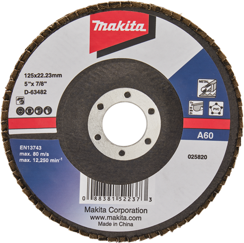 Makita accessoires disque de ponçage à lamelles 125mm a60 - d-63482 - d-63482