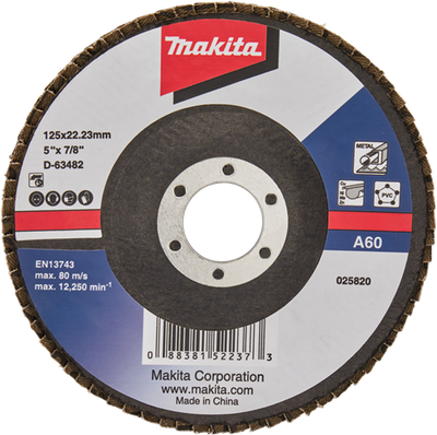 Makita accessoires disque de ponçage à lamelles 125mm a60 - d-63482 - d-63482
