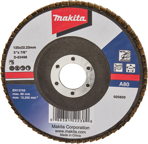 Makita accessoires disque de ponçage à lamelles 125mm a80 - d-63498 - d-63498