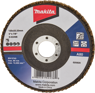 Makita accessoires disque de ponçage à lamelles 125mm a80 - d-63498 - d-63498
