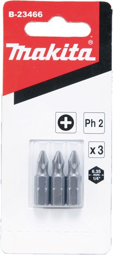 Makita accessoires embout à vis ph2x25mm 3 pièces - b-23466