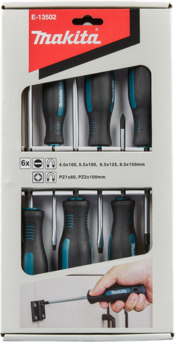 Makita accessoires jeu de tournevis 6 pièces pz sl - e-13502 e-13502