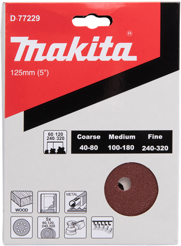 Accessoires Makita disque de ponçage 125mm velcro rouge - d-77229 - d-77229