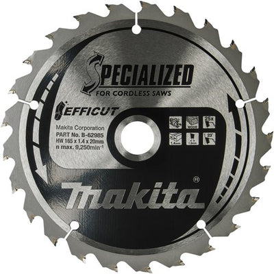 Makita accessoires double pack lame de scie circulaire bois | efficace 165x20x1.4 25t 23g - b-62985-2