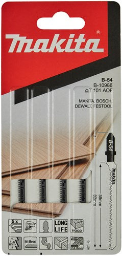Makita accessoires lame de scie sauteuse bois t. équivalent t101aof espacement des dents 1,35 mm bois tendre-dur 1,5 - 15 mm - b-10986