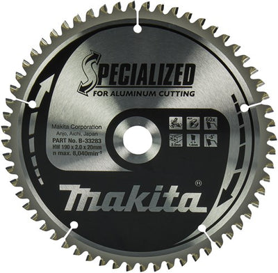 Accessoires Makita lame de scie à tronçonner | aluminium | 190x20x2.0 60t -5g - b-33283