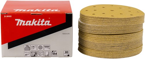 Accessoires Makita disque de ponçage jaune diamètre 150mm grain 80 - b-39322