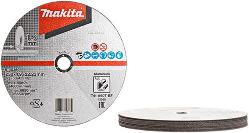 Makita disque à tronçonner 230x1,9mm aluminium - b-45369 (10 pièces)