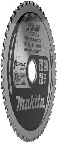 Efficacité de la lame Makita | 136x20x1,1 | 45 tonnes | 0g
